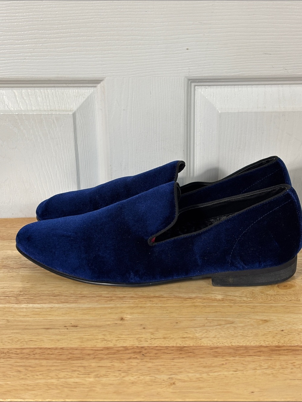 Steve Madden Men's Laight Blue Velvet Smoking Slipper Size 11 Satin Lined Snazzy